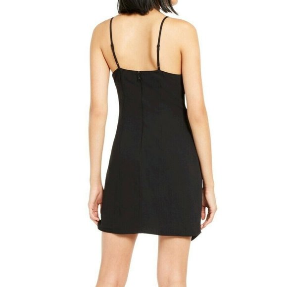 NWT Leyden Faux Wrap Black Mini Dress - Picture 3 of 9